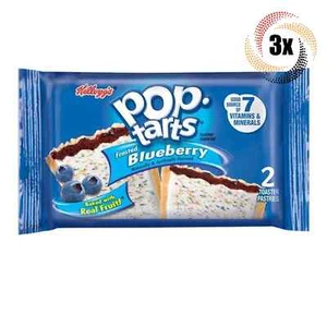 3x Packs Kellogg's Pop Tarts Frosted Blueberry Toaster Pastries - 3.67oz - Picture 1 of 1
