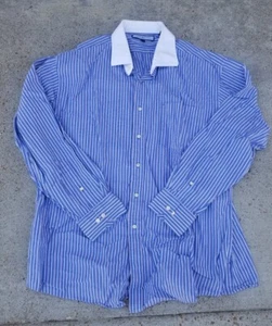 Camicia Tommy Hilfiger uomo Stockbroker manica lunga blu taglia XL 17 1/2 34-34 - Foto 1 di 4