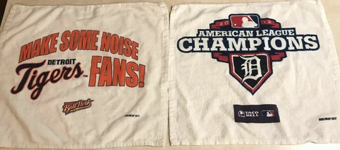 Detroit Tigers Lot of 2 Stadium Giveaway Towels Ball Park Taco Bell Cover