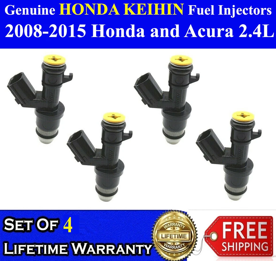Juego genuino de 4 inyectores de combustible KEIHIN Honda para Honda y Acura 2008-2015 2,4 L Foto 1 de 1