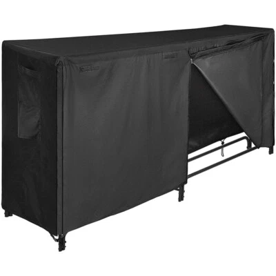 Estante de leña de 8 pies con cubierta soporte de troncos de alta resistencia estante de almacenamiento de madera para exteriores Foto 1 de 4