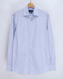 Mens HACKETT Classic Fit Blue White Striped Long Sleeve Button Shirt Size S - Picture 1 of 14