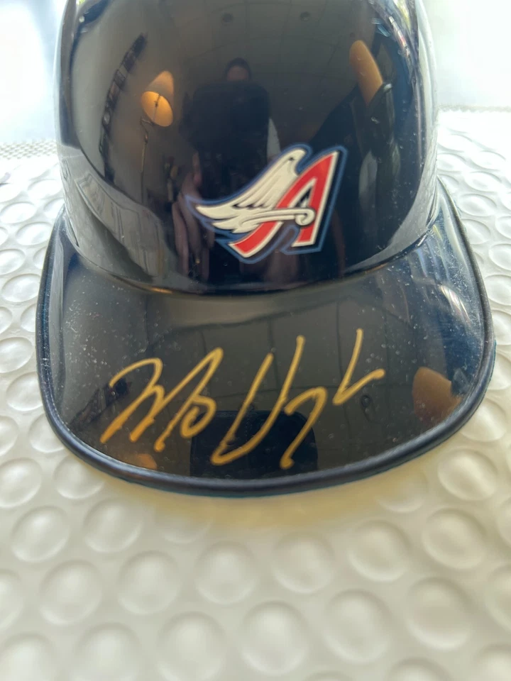 MO VAUGHN *AUTOGRAPHED* California Angels micro mini batting helmet - Image 1 of 3