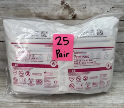 Protexis Latex Classic Surgical Gloves Nitrile Coating 25 Pair Size 6 *See Date* - Image 1 of 4