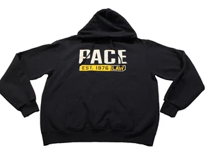 Pace University Est. 1976 Law Champion Eco Hoodie Sweatshirt Size Medium Blue - Picture 1 of 10