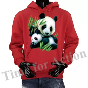 Panda & Jungtier Tiere Haustier lustiger Witz Humor humorvolle Grafik Hoodie - Bild 1 von 8
