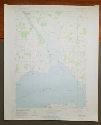 Оригинальная винтажная топографическая карта Lake Poygan, Wisconsin 1975 USGS 27 дюймов x 22 дюйма - Изображение 1 из 4