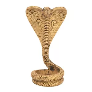 Brass Naag for Shivling for Home Office Temple Pooja Puja Room Yellow 2 x2 x3.75 - Picture 1 of 4