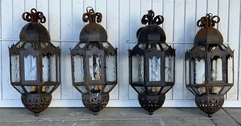 4 Original 1928 Addison Mizner Iron Lanterns, Lights, The Cloister, Sea Island Cover
