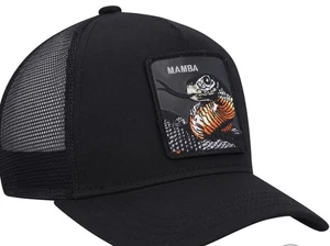 Goorin Bros The Farm Truckermütze mit Druckknopflasche schwarz MAMBA Schlange authentisch NEU - Bild 1 von 4