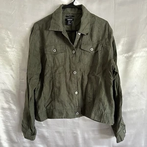 Jones New York Leinenjacke mit Knopfleiste grün Damen Gr. XL - Bild 1 von 10