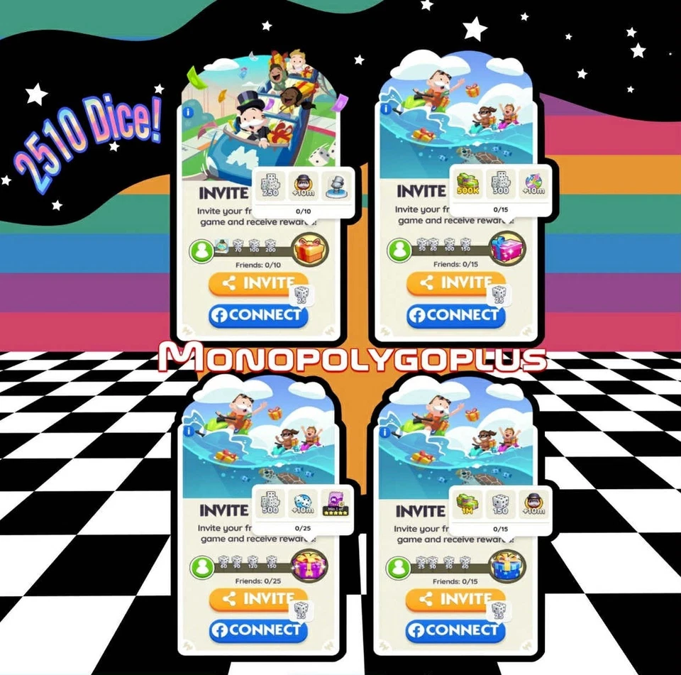 🚀2 MIN SHIP 🚀⚡️Mono_poly_Go Friend Invite Bar Boost ✅ 2510 Dice Boost 🎲 - Image 1 of 1