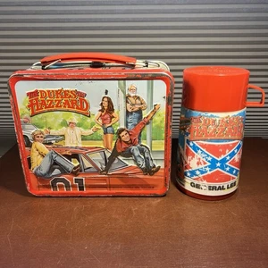 Vintage 1980 The Dukes Of Hazzard Aladdin Metal Lunch Box With Thermos Daisy - Picture 1 of 22