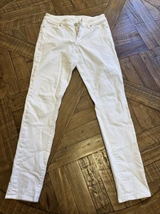 Ann Taylor Loft Women’s Curvy Skinny White Jeans Size 27/4 Used Good 017 - Picture 1 of 9
