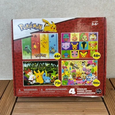 Pokemon 4 Puzzle Set Piece Count Pikachu Charizard Squirtle Bulbasaur - Image 1 of 3
