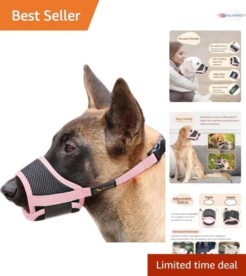 Bozal para perros de nailon transpirable pequeño grande anti-mordeduras seguro para mascotas Foto 1 de 4