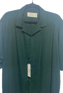 Abercrombie & Fitch Camp Collar Summer Linen Blend Shirt Green Sz Large Tall NWT - Picture 1 of 9