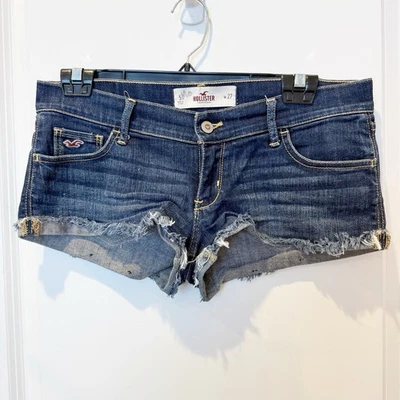 Pantalones Cortos Hollister Para Mujer Y2K Micro Mini Denim Talla 27 Tiro Bajo Botín Festival Foto 1 de 4