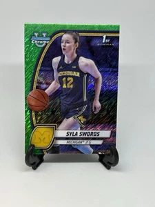 2024-25 Bowman Chrome U Syla Swords Green Shimmer Michigan Wolverines Rookie RC - Foto 1 di 9