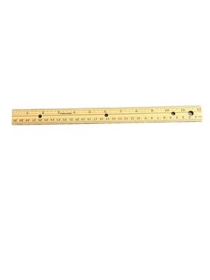 Vintage FISKARS INC. 12” One Side Centimeters On Other Ruler Wooden Metal Edge - Image 1 of 4