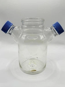 Frasco de vidrio grande reutilizable Corning 1000 ml con entradas dobles con tapas Schott - Imagen 1 de 5