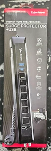 CyberPower 7-Outlet Surge Protector 6 ft. Braided Cord USB Coax - Picture 1 of 2