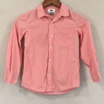 Camisa Old Navy Botón Cambray Salmón Talla S 6/7 Niños 100% Algodón Foto 1 de 4