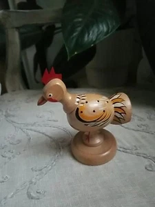 Vintage Chicken Turkey Wooden Toothpick Holder Appetizer Folk Art Vtg Japan - Picture 1 of 5