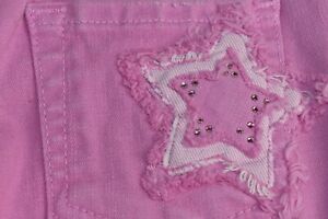 NEW 7 For all Mankind GIRL Kids Jeans Pink Lilac Star CRYSTALS Jeweled 5