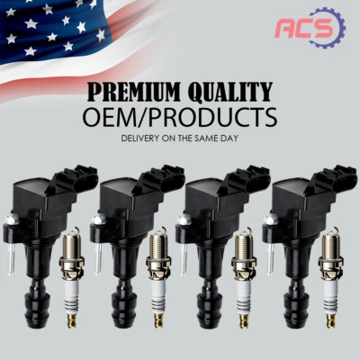 4 Ignition Coil+4 Spark Plug For Chevy Equinox Buick Regal Saturn GMC 2.4L UF491 - Image 1 of 4
