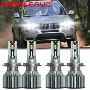 Kit de faros LED 4x 6000K bombillas de haz alto y bajo H7+ H7 para BMW X3 2004-2016 - Imagen 1 de 15