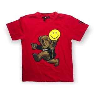 Hudson Outerwear mens Tshirt 100%AUTHENTIC Size Large Bear Smile Face Mamba Red - Picture 1 of 4