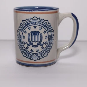 FBI Louisville Stoneware Coffee Mug Niner Personalized Gray Blue Made in USA - Picture 1 of 7