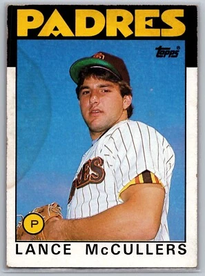 1986 Topps - #44 Lance McCullers (RC) San Diego Padres MLB Baseball Card - Image 1 of 2