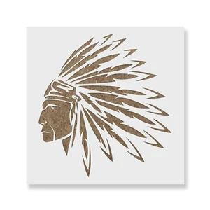 Native American Indianer Schablone - robuste & wiederverwendbare Mylar Schablonen - Bild 1 von 5
