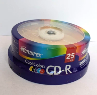 NEW Sealed Memorex Cool Colors CD-R 25 pack 40x, 700MB, 80 Min - Recordable - Image 1 of 4