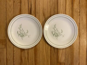 2 Corning Corelle Corningware Floral Spray Dinner Plates Green & White Flowers - Picture 1 of 5