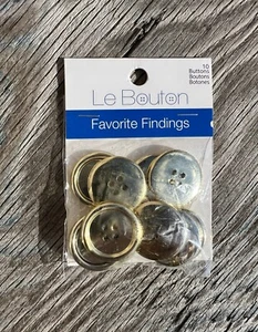 LE BOUTON Favorite Findings Gold Round Buttons Style #551601792B | 10-Pack - Picture 1 of 4