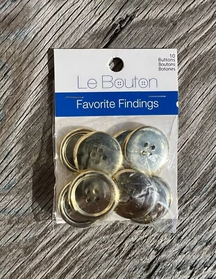 LE BOUTON Favorite Findings Gold Round Buttons Style #551601792B | 10-Pack - Image 1 of 4