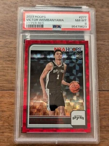 2023-24 NBA Hoops - Victor Wembanyama #277 Hyper Red 35/99 PSA 8 (RC) - Picture 1 of 2