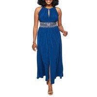 r&m richards petite sleeveless beaded gown