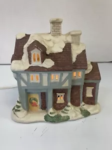 Keramik Urlaub Weihnachten Dorf beleuchtet Tudor Haus Winter - Bild 1 von 6