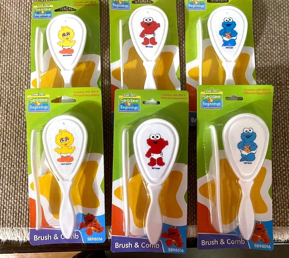 Juego de cepillos y peines suaves para bebés pequeños Sesame Street Beginnings ELECCIÓN - ¡3 NUEVOS! Foto 1 de 1