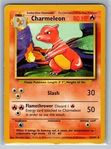 1999 Pokémon TCG Charmeleon Base Set 24/102 Regular Unlimited Uncommon NM - Picture 1 of 2