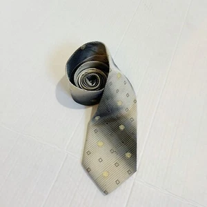 Gianni Versace Medusa Neck Tie 100% Silk All Over Pattern Cream, Gold and Gray - Picture 1 of 11