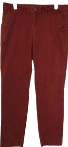 Eddie Bauer Boyfriend Fit Burgundy Cotton Blend Denim Pants Womens Size 8 - Picture 1 of 5