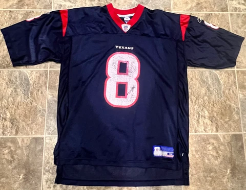 Authentic Vintage Houston Texans David Carr Reebok On Field Blue Jersey XL Cover