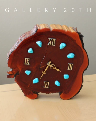COOL! MID CENTURY LACQUERED WOOD CLOCK! TURQUOISE MODERN RETRO VTG 1960S ATOMIC Cover