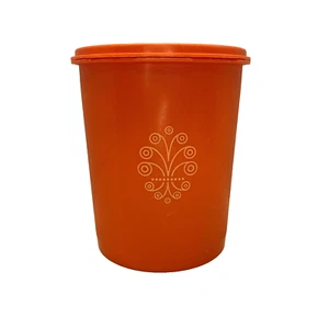 Vintage orange Tupperware Kanister 809-6 und Starburst Deckel 810-8 - Bild 1 von 10