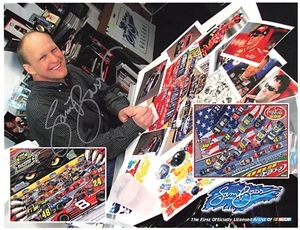 2008 NASCAR erste offizielle Lizenz Künstler Sam Bass handsignierte Heldenkarte - Bild 1 von 2